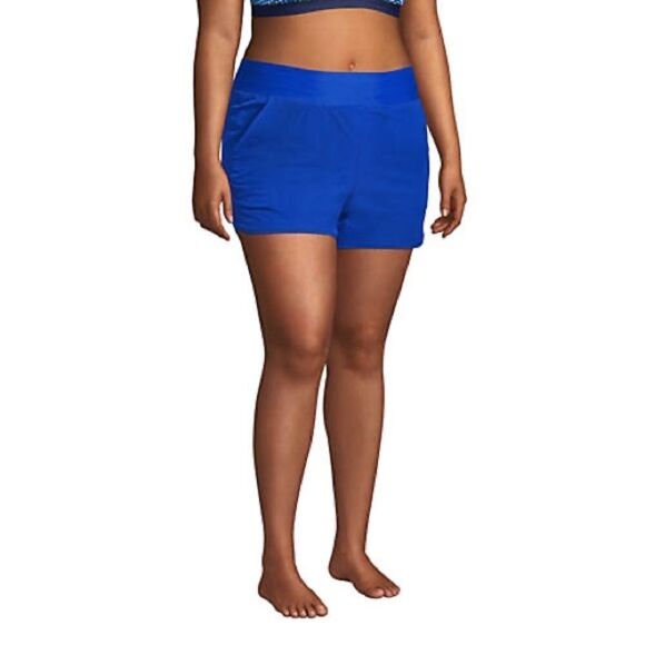 Land’s End plus size Swim Shorts 3” inseam quick dry panty Electric Blue Var - Picture 4 of 7